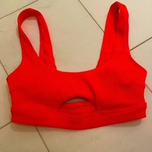 Neon orange cut out hollister bikini top